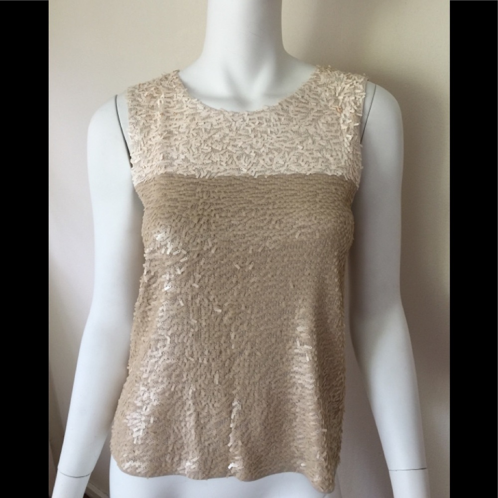 JCrew 2 toned oblong sequined tank top
